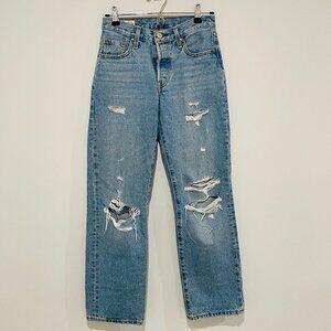 Levis Women Blue Ripped Jeans Size W24 L 30